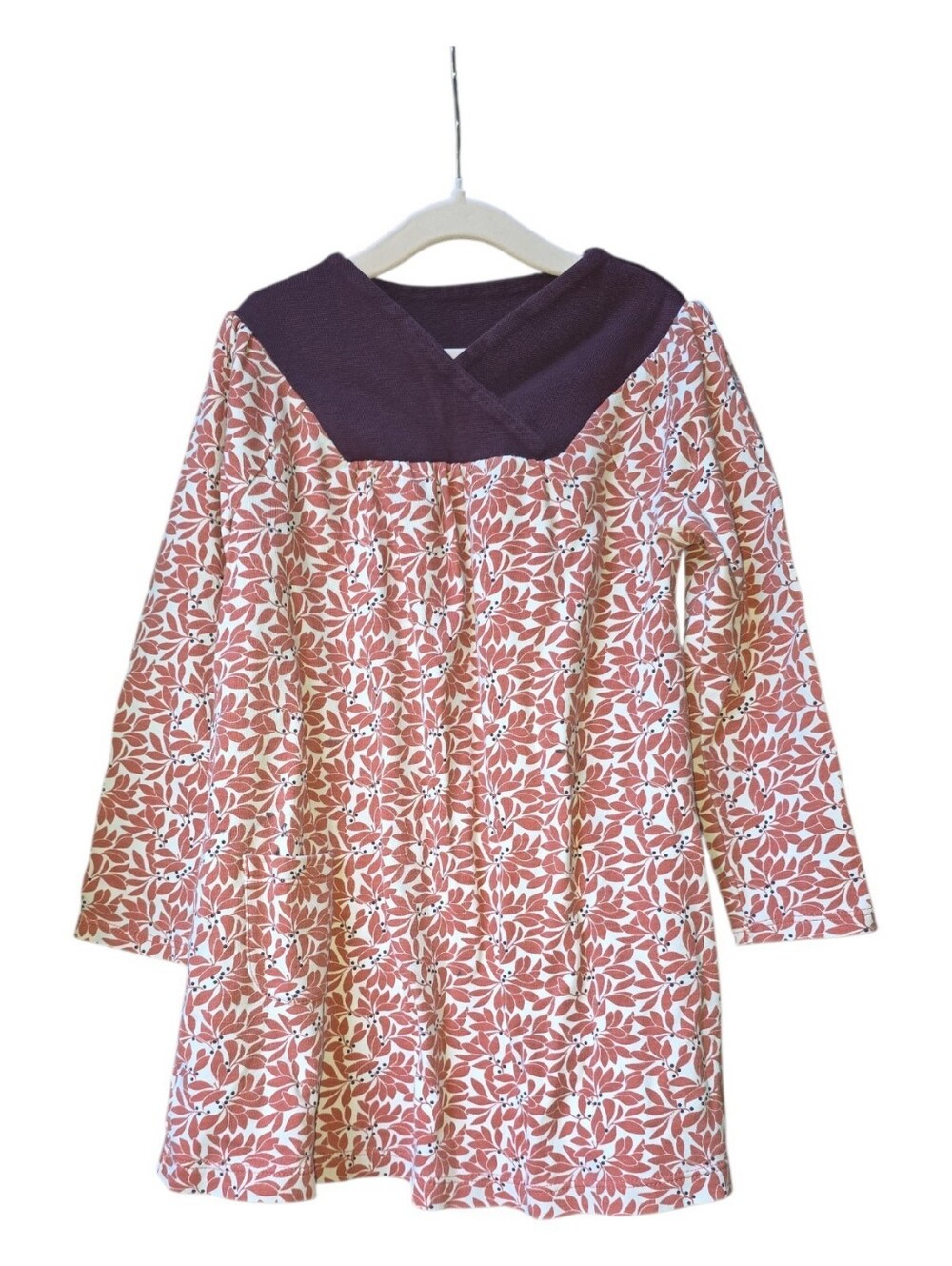 Tea Collection Girls Long sleeve Dress Autumn Leaves Yoke Style Dress Size 5